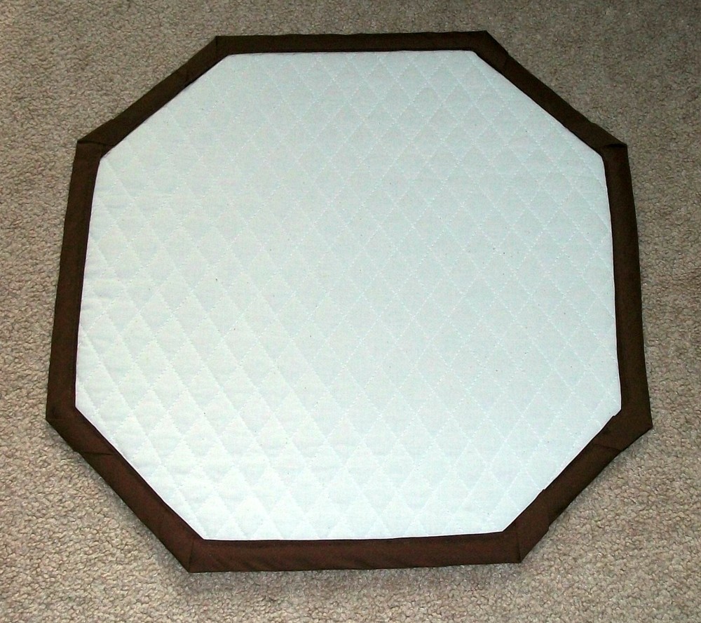 NEW Handmade Table Mat Candle Mat Coffee Latte Java 17" Square Brown Quilted