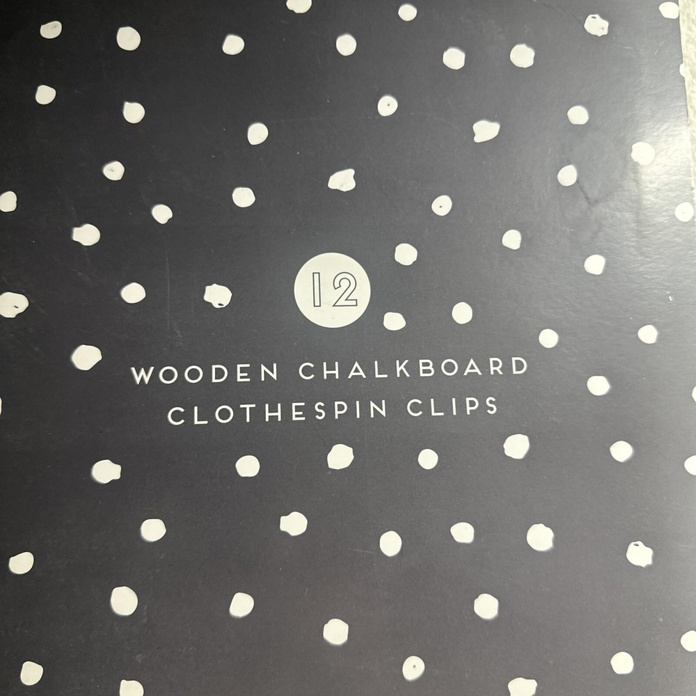 Wooden Chalkboard Clothespin Clips Black