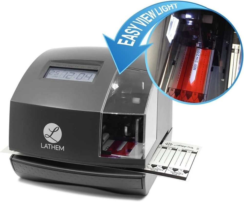 Time Clock Machine and Document Stamp, Employee Clock in and Out System for S...