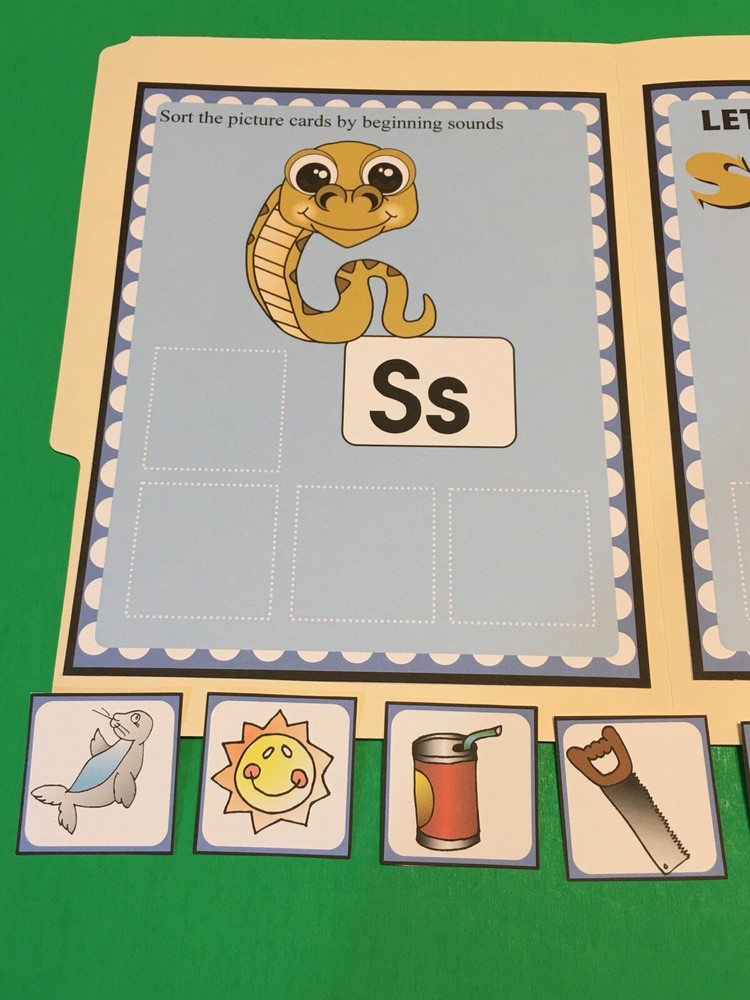Sammy Snake - Letter Ss - DIY File Folder game - Printed / Uncut