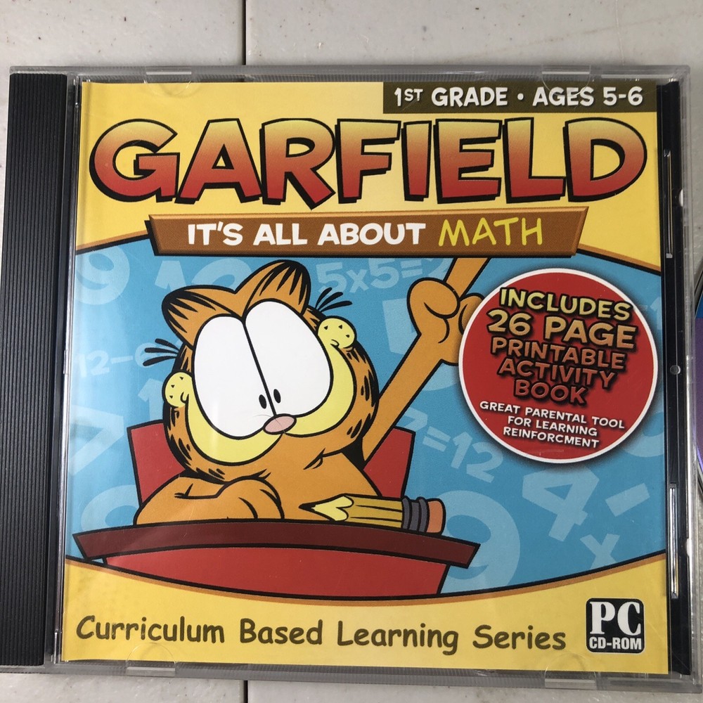 Garfield: It's All About Math & Reading & Phonics Ages 5-6 2006 2004 PC-ROM