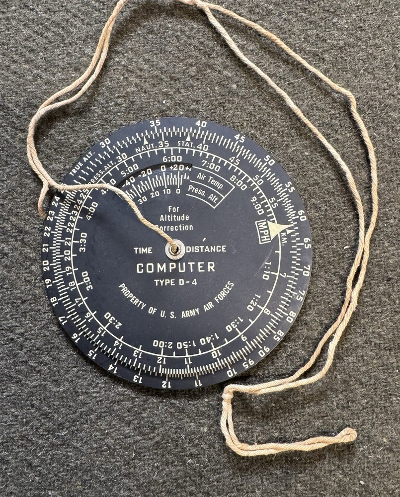 USAAF WW2 HAND HELD TYPE D-4 AIRCRAFT NAVIGATION COMPUTER