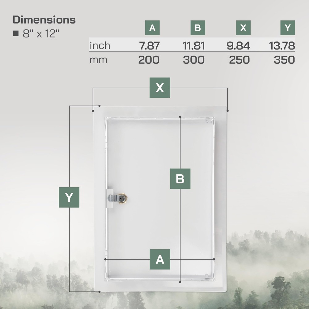 Vent Systems 8'' x 12' Inch Lockable Metal Access Panel - Easy Access Doors with