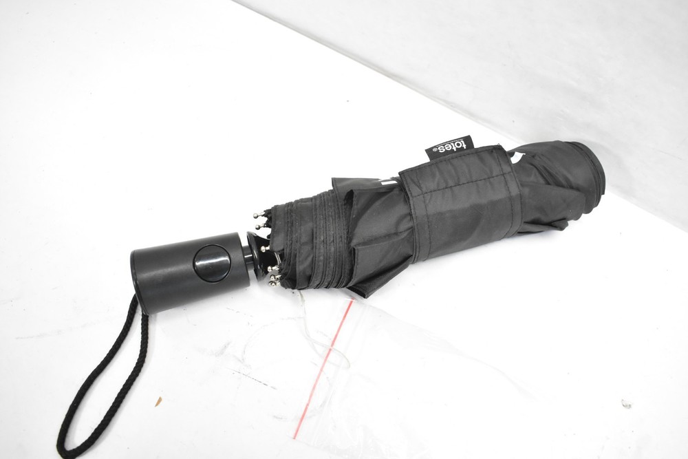Totes Automatic Open/Close Umbrella Black BRANDED Wind Proof Resistant