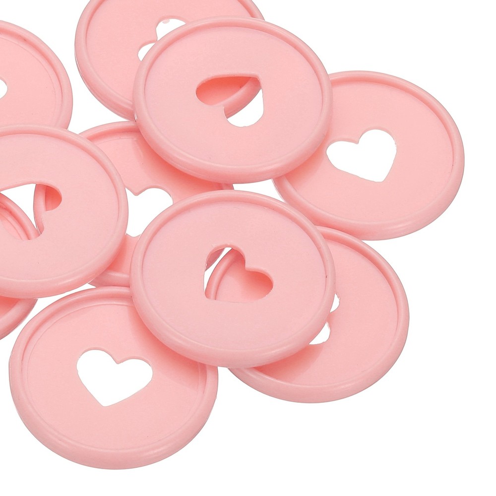 28mm Plastic Book Binding Discs, 11 Pack Expansion Discs Heart, Light Pink
