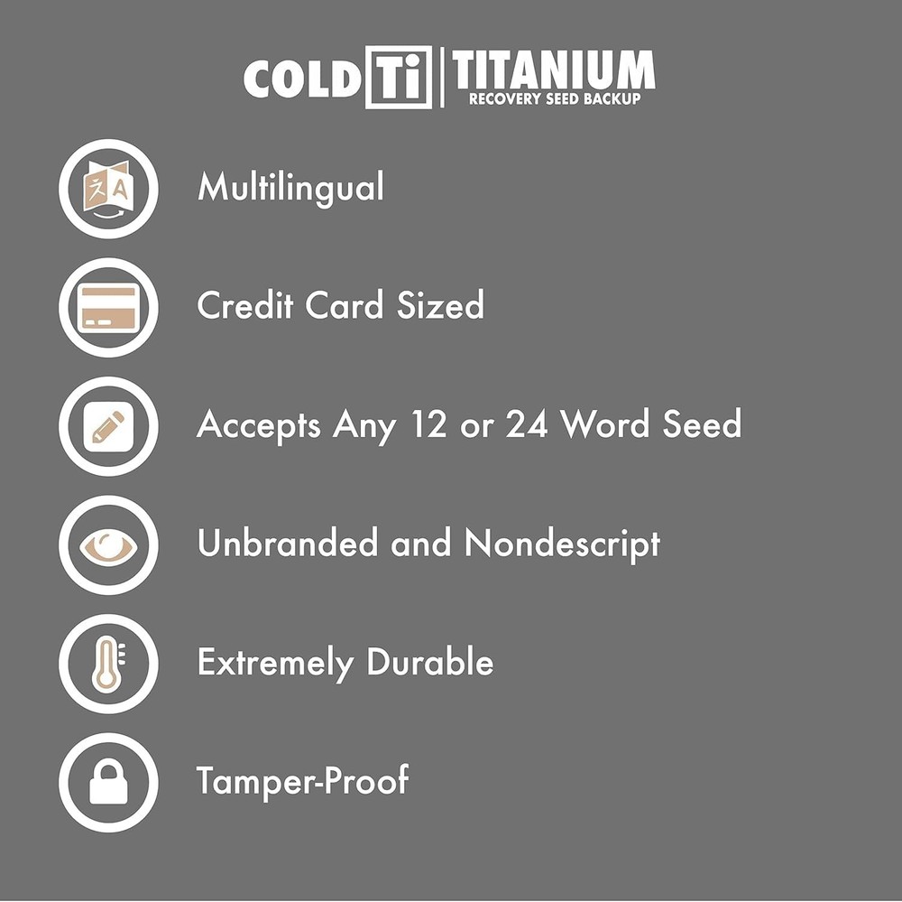 Discreet Titanium Seed Phrase Plates for Ultimate Crypto Security - 2 Plate Set