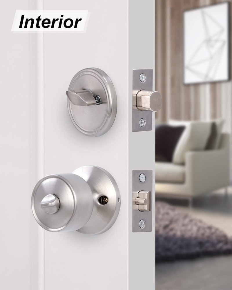 Lanwandeng 3 Sets Keyed Alike 3 Pack, Deadbolt Lockset-Keyed