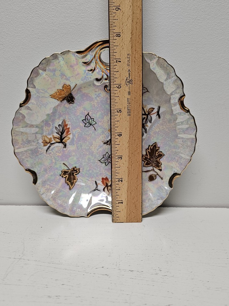 Lusterware Autumn Leaf Bowl Gold