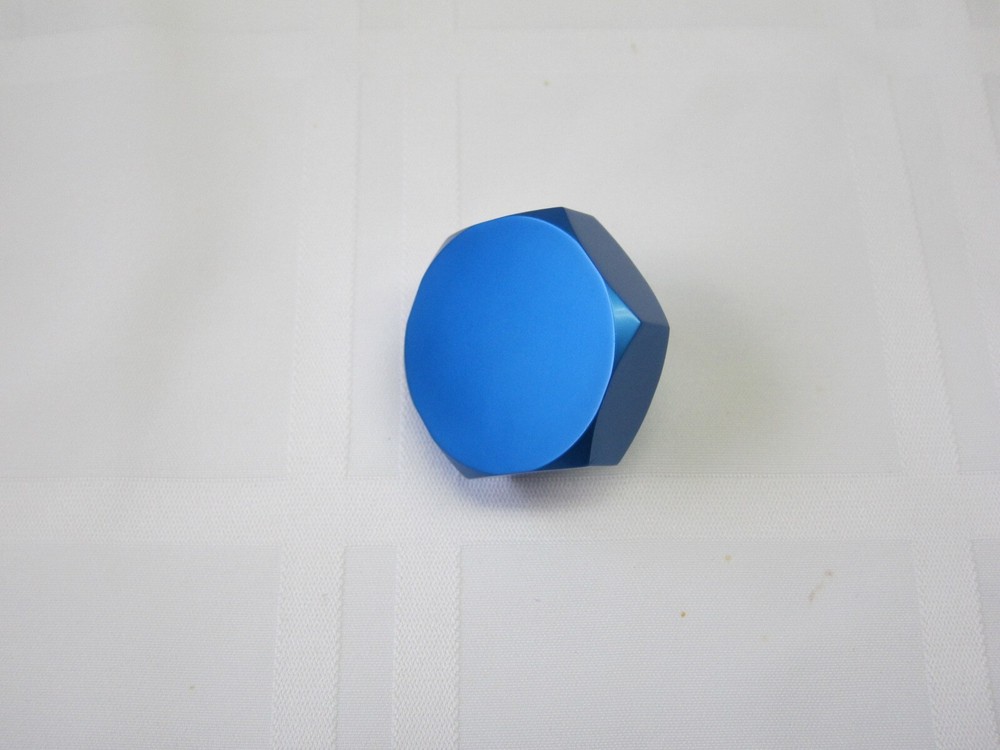 Lowrider Hydraulics 3/8" hex tank plug, 1.95" diameter, anodized blue, 1 pack