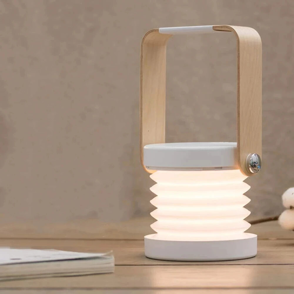 Creative Wooden Handle Telescopic Folding Led Touch Lamp