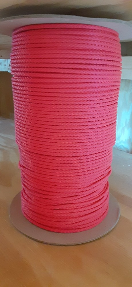 3/16" Smooth Braid MFP rope 700 ft. spool. Red. Made in the USA