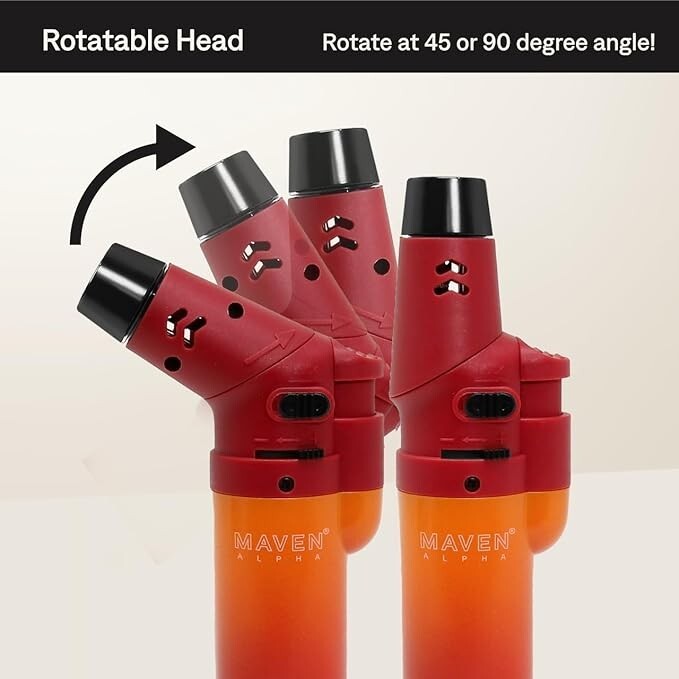 😎2 x MAVEN ALPHA CHROME ✨ JET FLAME TORCH LIGHTER 🌟 REFILLABLE & ADJUSTABLE 🔥