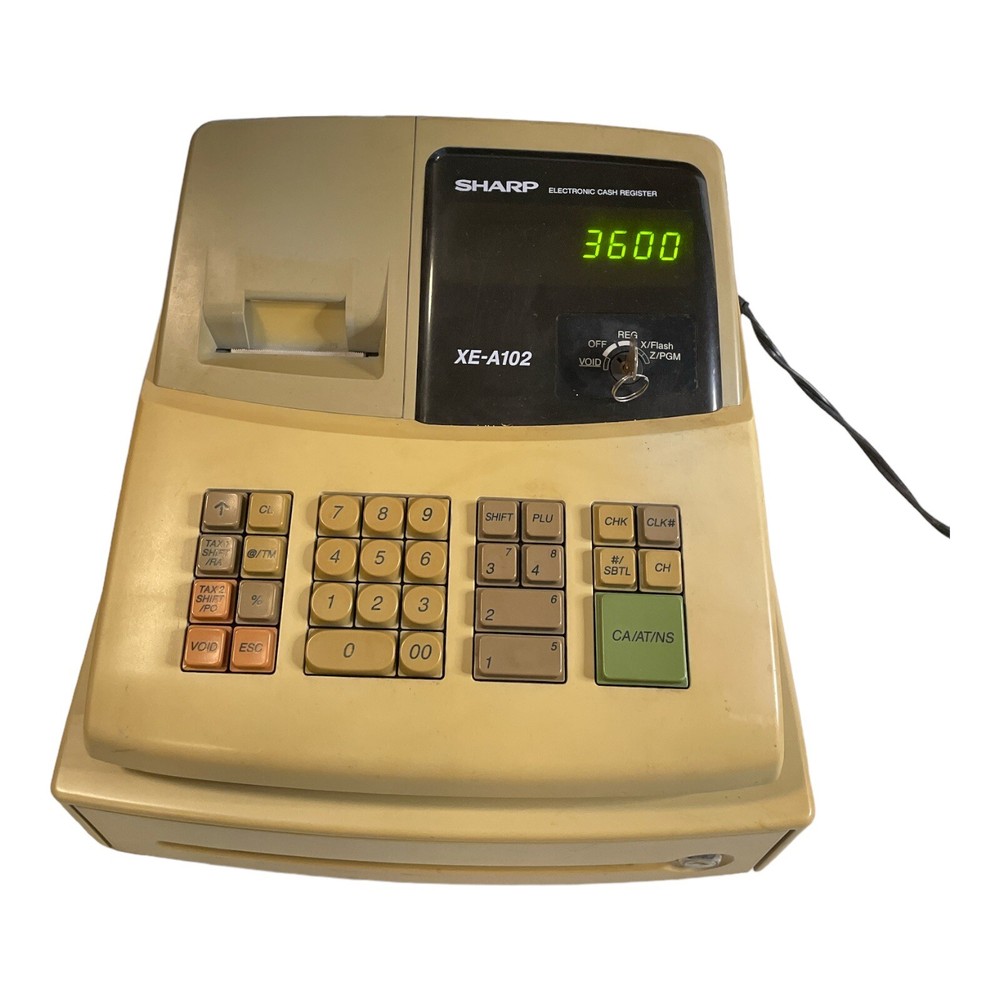 SHARP XE-A102 Electronic Cash Register (One Key, Tested and Works)
