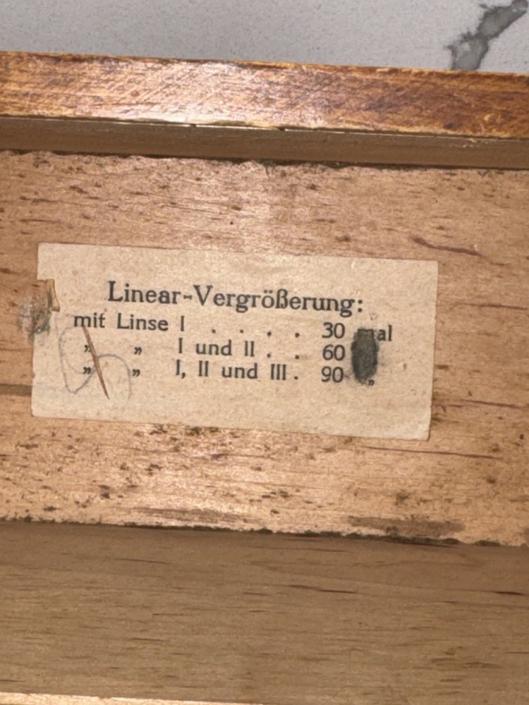 Vintage unbranded cast iron Microscope Germany Brass Black Microskope