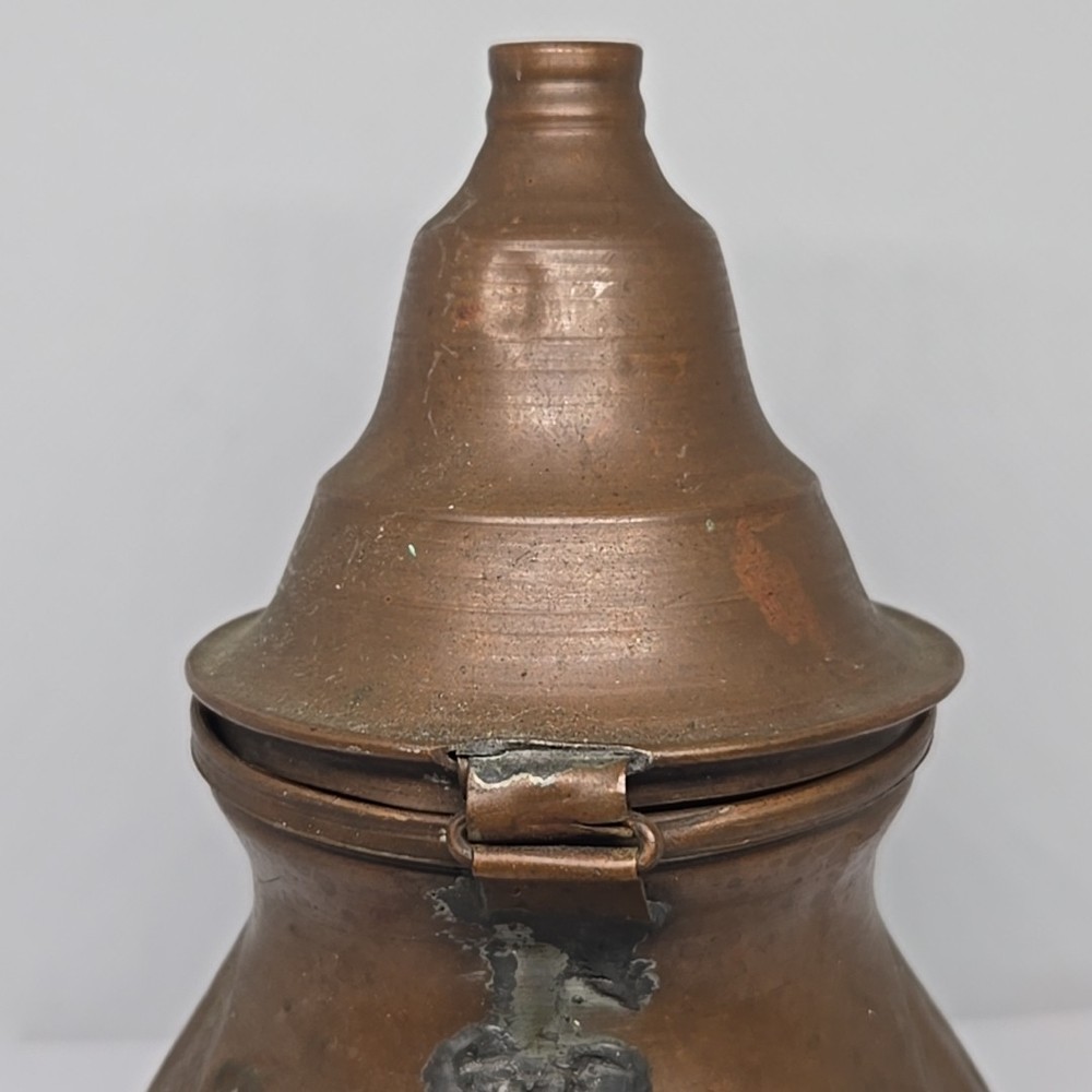 Vintage Solid Etched Brass Dallah Coffee Pot