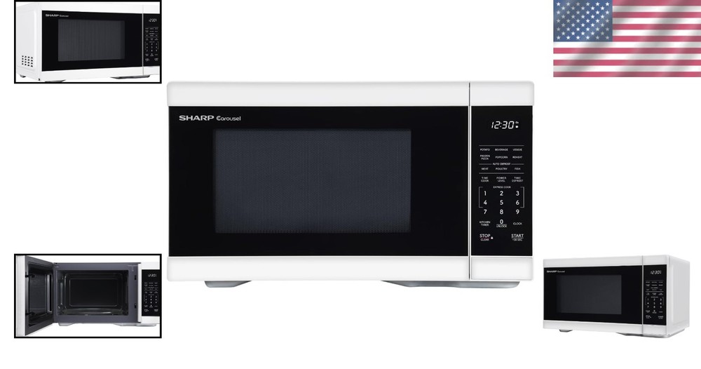 Efficient 1000W Microwave, 1.1 cu. ft., White Interior