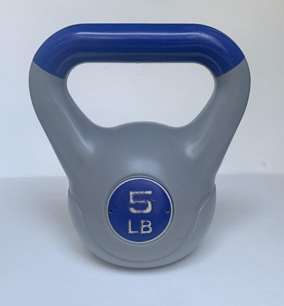 5lb Kettlebell - Plastic Blue & Gray Preowned