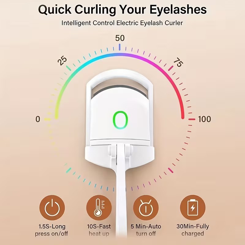 USB Powered Electric Eyelash Curler Safe Heated Lash Tool