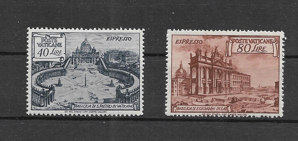 (ST0027) Vatican 1949 Basilicas Issue  E11-12 MNH