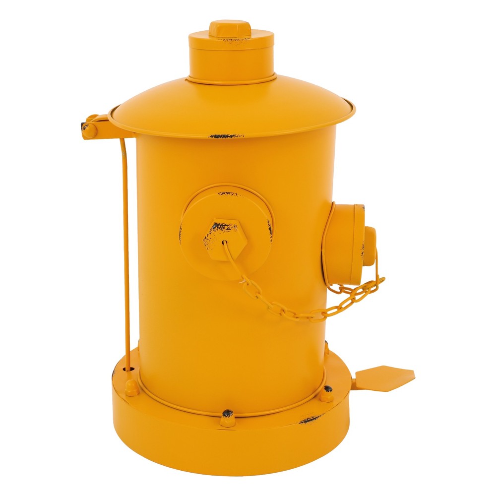 Yellow Garbage Can 2.5L Step-On Fire Hydrant Trash Can Detachable Iron Waste Bin