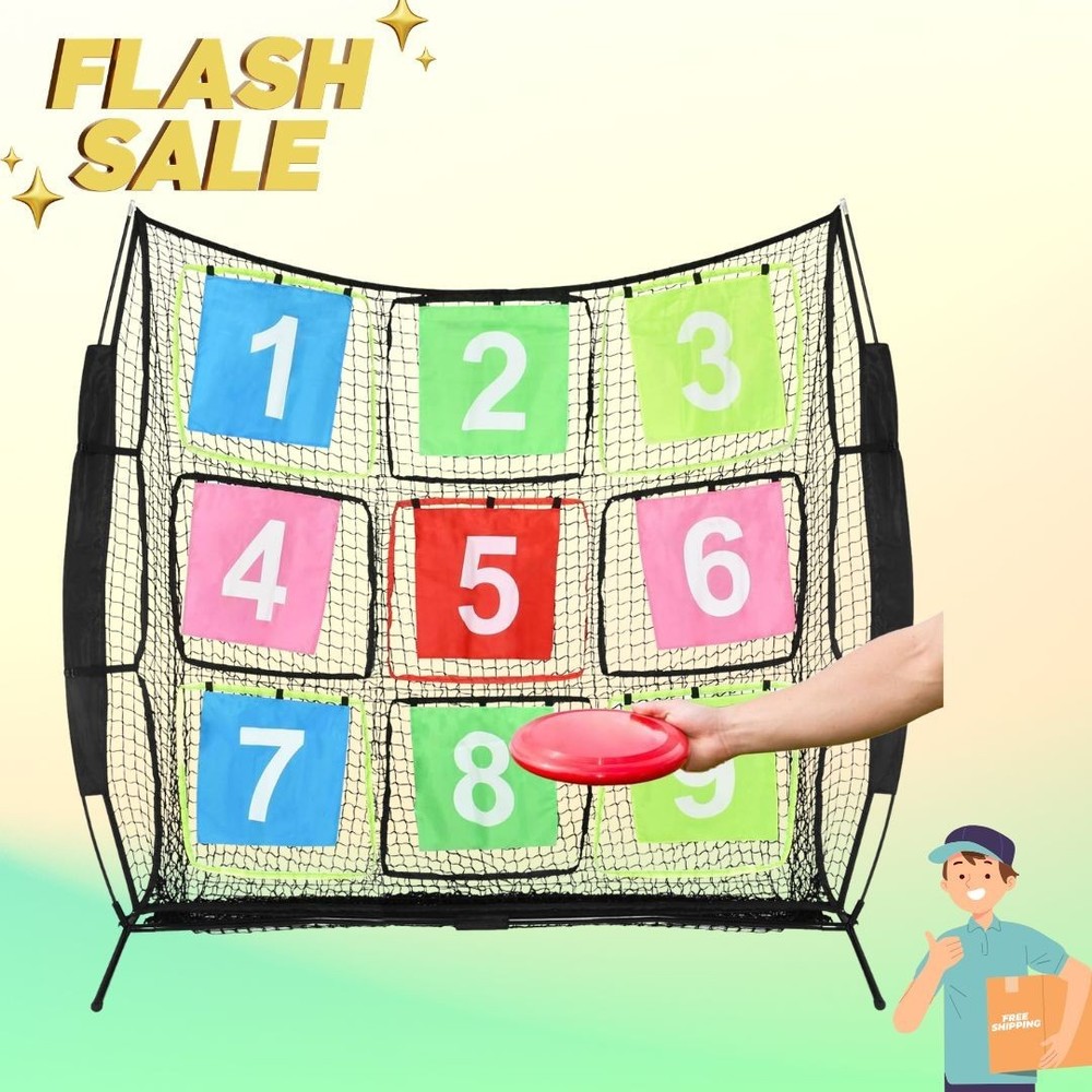 7ft x 7ft Portable Disc Golf Practice Net with 9 Targets