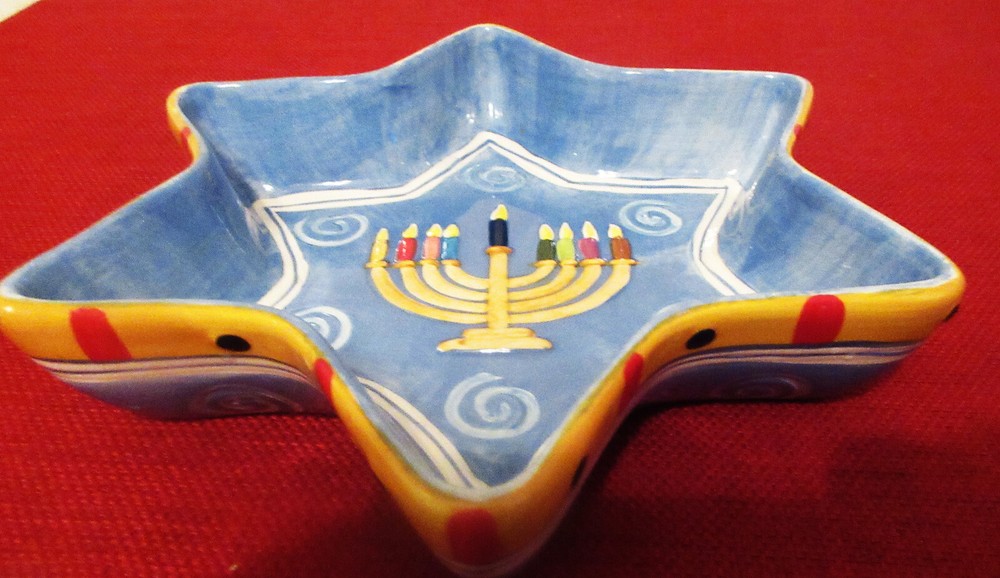 Hanukkah Judaica Candy/Nut Star Shaped Dish Tabletops