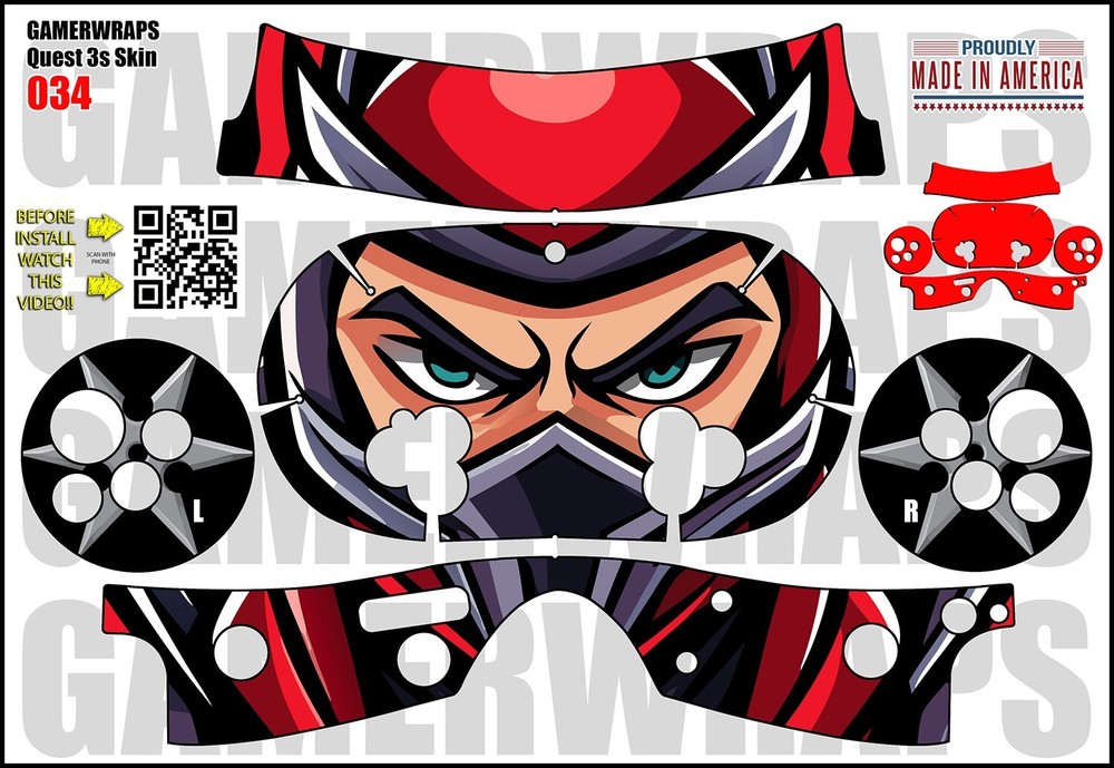 Skin wrap that fits Quest 3s (design 034)