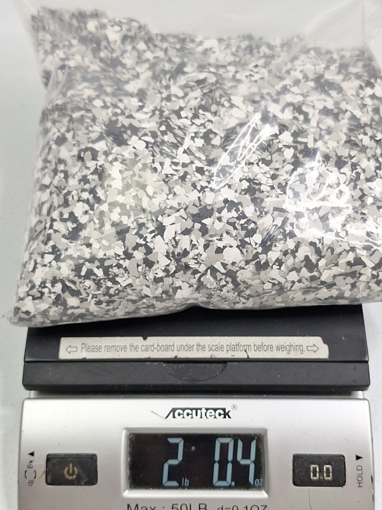 2 Lb Epoxy Paint Flakes Decorative Color Chips Gray White & Black Mix