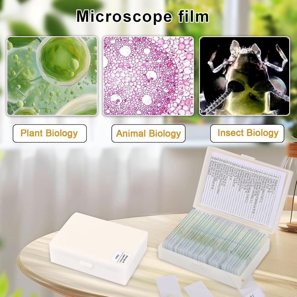 30 Microscope Slides with Diverse Specimens for Kids' Science Discovery