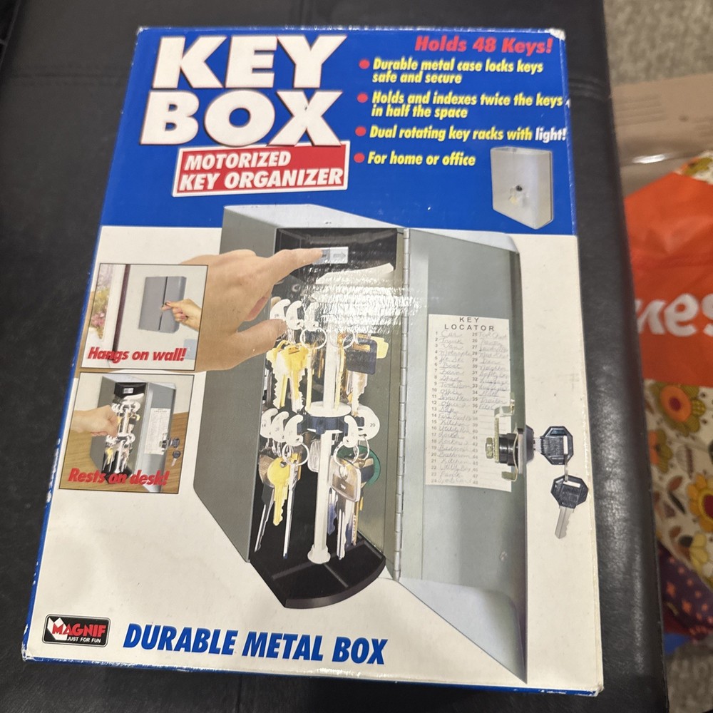 KEY BOX MOTORIZED KEY ORGANIZER DURABLE METAL SECURITY BOX - HOLDS 48 KEYS