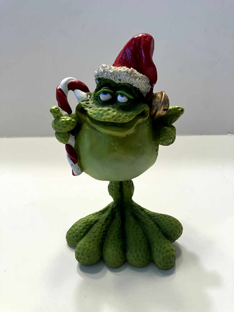 Bobble Head Santa Frog 5"