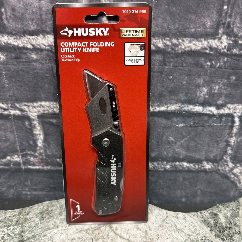 Husky 1010314968 Compact Folding Utility Knife QUICK-CHANGE BLADE
