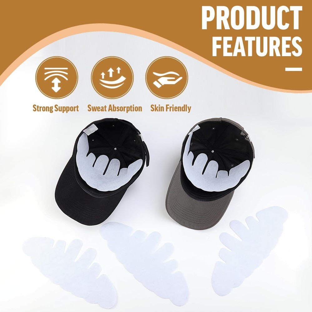 6Pcs Baseball Caps Inserts Shapers, Reusable Polyester Fabric One Size, White