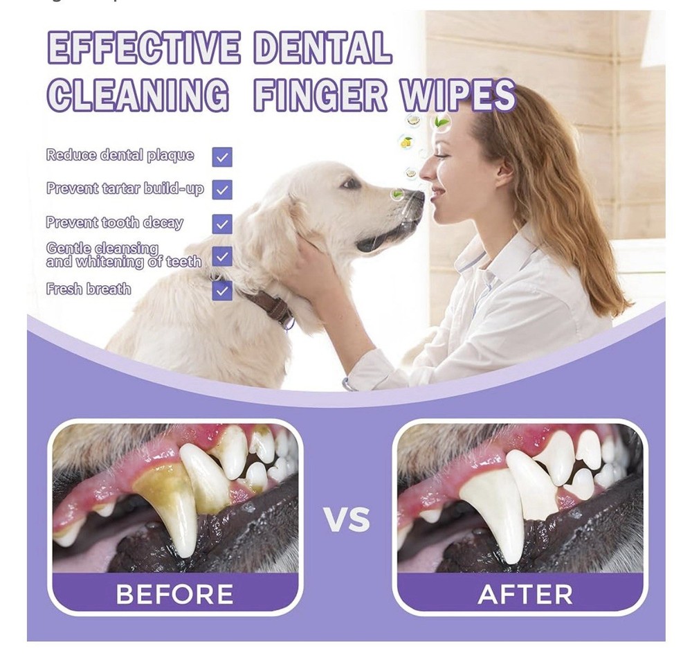 Pet Teeth Cleaning Finger Wipes Unscented