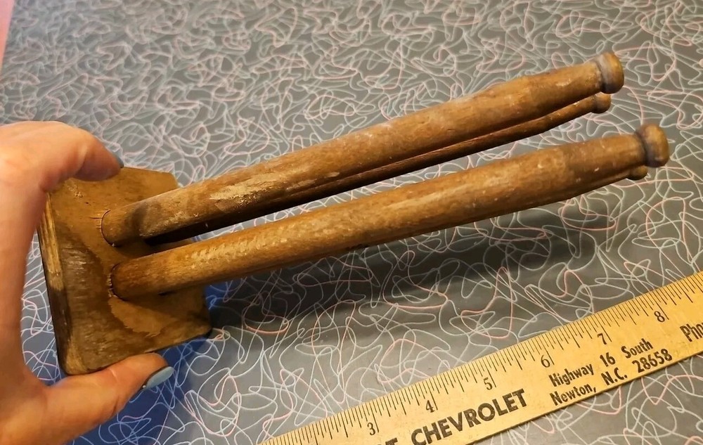 Solid Wood Dowel Old Twist Style Nutcracker Nut Opener Incomplete?