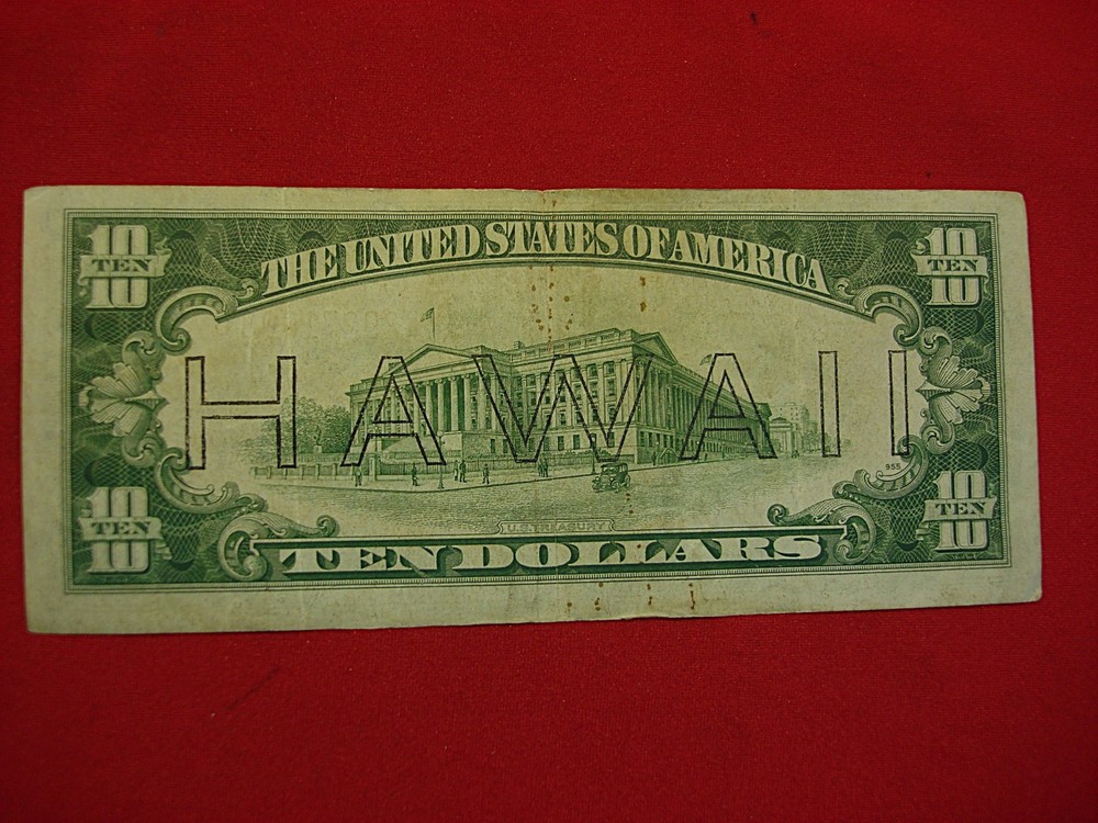 SER. 1934A $10 "HAWAII" NOTE - UNUSUAL & TOUGHER NOTE TO FIND