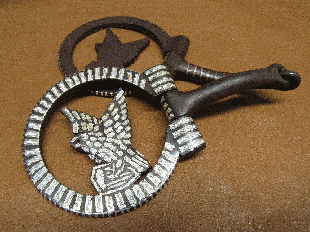 E Garcia D Ring Eagle & Shield Snaffle Bit