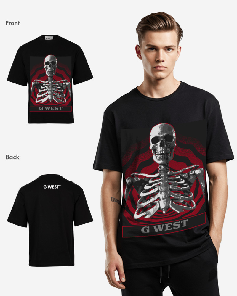 G WEST Skull of the unknown OVersized Tee