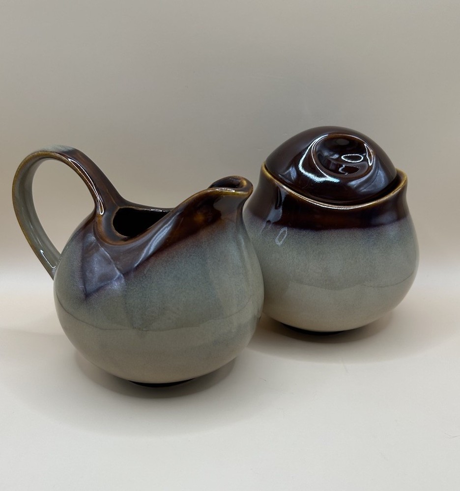 Sango Nova Brown 4933 Creamer And Sugar Set