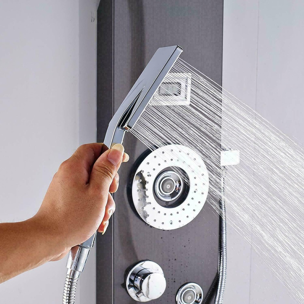 ELLO&ALLO Shower Panel Tower LED Rainfall Waterfall Massage System Body Sprayer