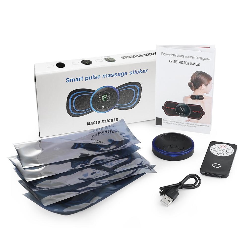 5PCS Portable Mini Electric Neck Back Massager Patch Stimulator Cervical Massage