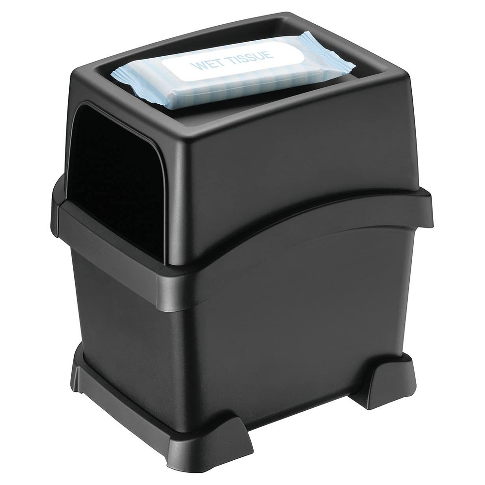 CARMATE Car Trash Can with Tray [Includes Supporter to Prevent it from Falling]