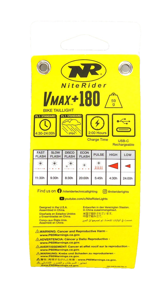 NiteRider Vmax+ 180 Tail Light [5516]