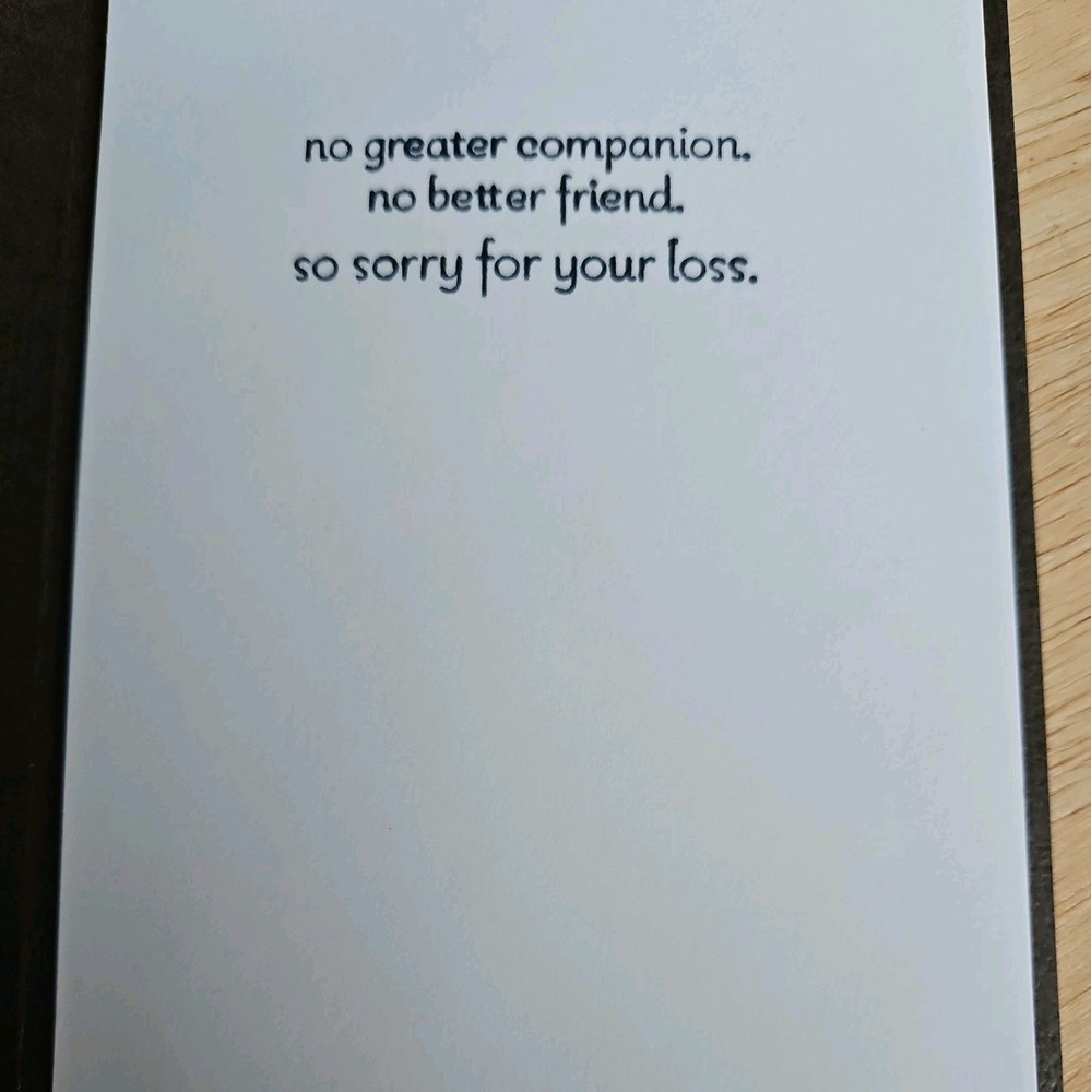 Pet sympathy card