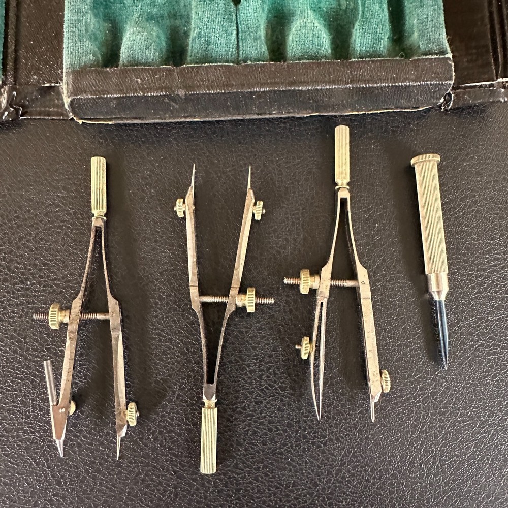 Vintage Schoenner Germany 13pc Engineering Drafting Tool Set No. 5006 w/ Case