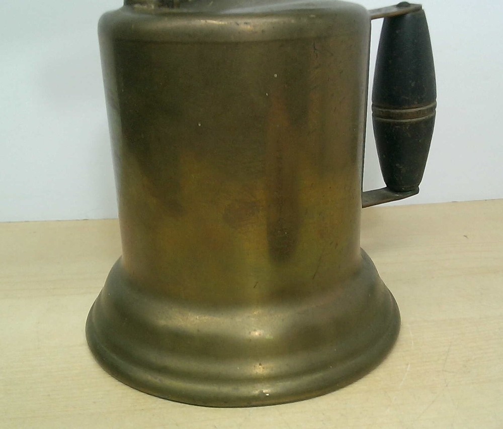 Vintage Brass Blow Torch w/Wood Handle– Steampunk – Untested