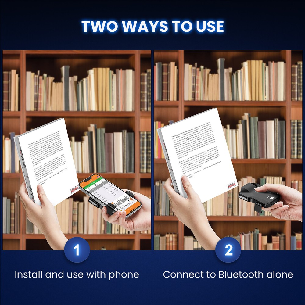 Eyoyo Bluetooth Back Clip Barcode Scanner for Phone,1D 2D QR Code UPC EAN Reader