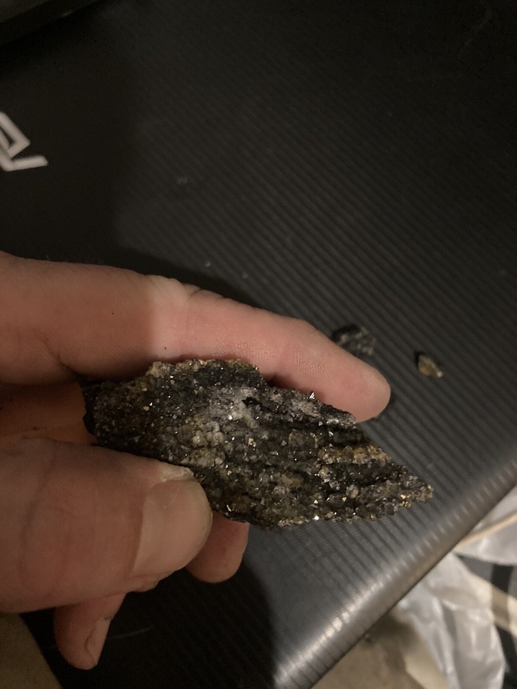 Gold Crystalline With Black And White Crystalline