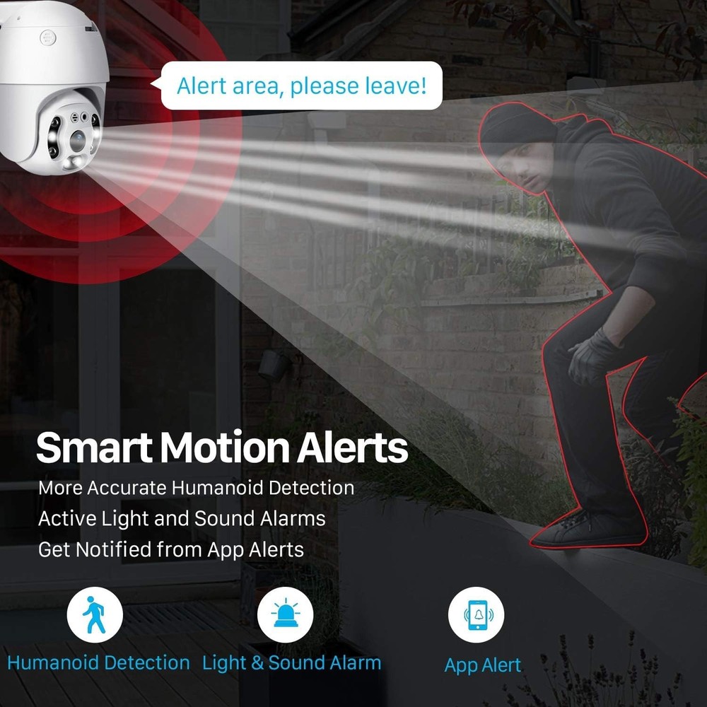 Enhanced 360° Outdoor WiFi Security Camera - Full HD, Night Vision & Flood Light