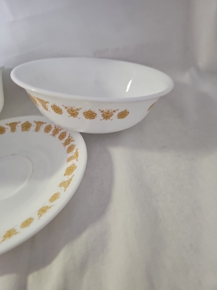 3 Pieces-Corelle Golden Butterfly